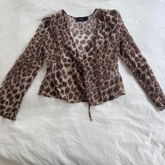 Réalisation Par Tops - Reformation leopard print blouse with tie detail